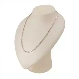 Collana 50cm Tubolare squadrata alternata Oro Bianco e Rosa