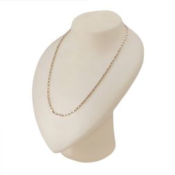 White and Rose Gold squared Tubular 50cm Necklace
