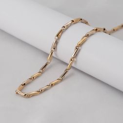 Collana 50cm Tubolare alternati Oro Giallo e Bianco