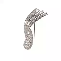 Spilla Drop Design con pavè di Diamanti