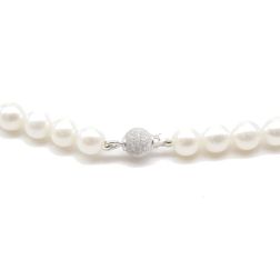 Collana Perle Sfera Diamantata Oro Bianco