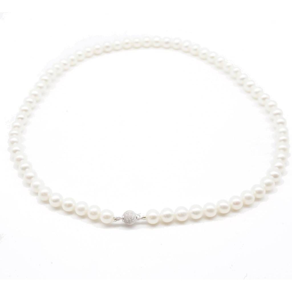 White Gold Diamond Bead Necklace