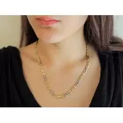 Two-tone Figaro Necklace 50cm x 5,20mm photo worn
