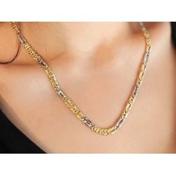 Collana 3+1 pernice & tigre bicolore 50cm x 5,20mm foto indossata donna
