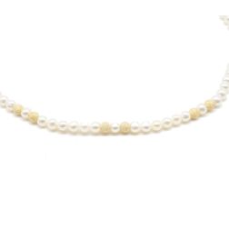 Pearls Necklace 2 x 3 yellow gold