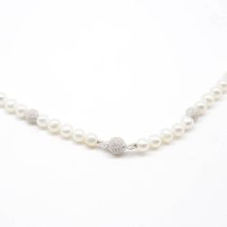 Collana Perle Centrale 2 Oro Bianco