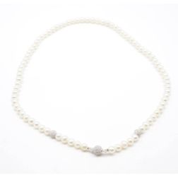 Collana Perle Centrale 2 Oro Bianco