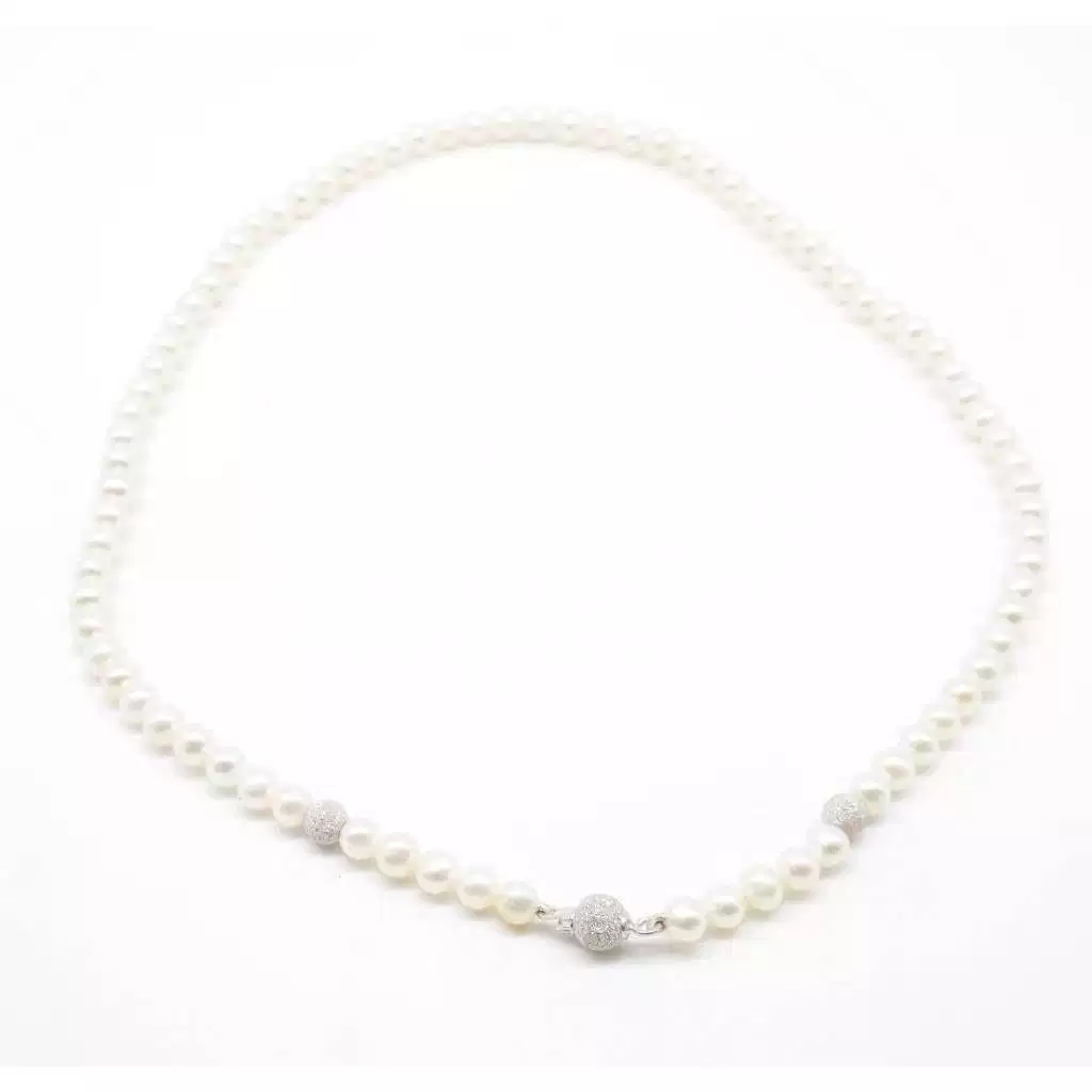 Collana Perle Centrale 2 Oro Bianco