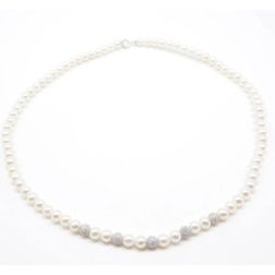 Targa 5 white gold Pearls necklace