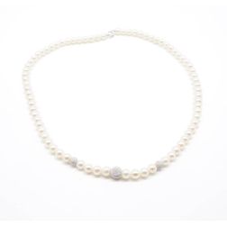 Collana Perle Centrale 2 Oro Bianco
