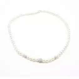 Collana Perle Scalare Oro Bianco