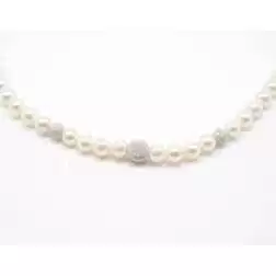 White Gold Scalar Pearls Necklace