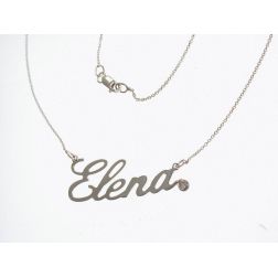 Name Necklace white  gold big version