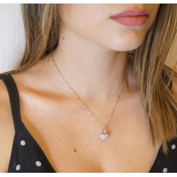 Photo of worn Diamonds Pavè Rounded Heart Pendant