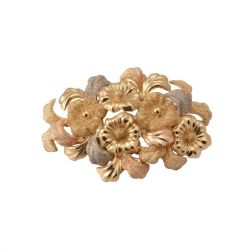 Spilla Composizione Magnolie con Foglie Satinate e Lucide