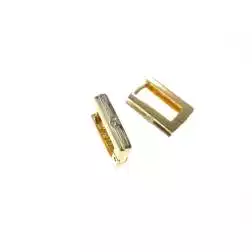 Boccole piccole squadrate con duralite oro giallo e bianco