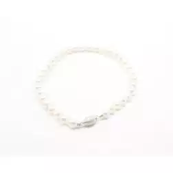 Bracciale Perle Barilotto Diamantato oro bianco