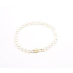 Yellow Gold Diamond Barrel Bead Bracelet