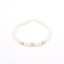 Bracciale Perle Targa 3 oro bianco