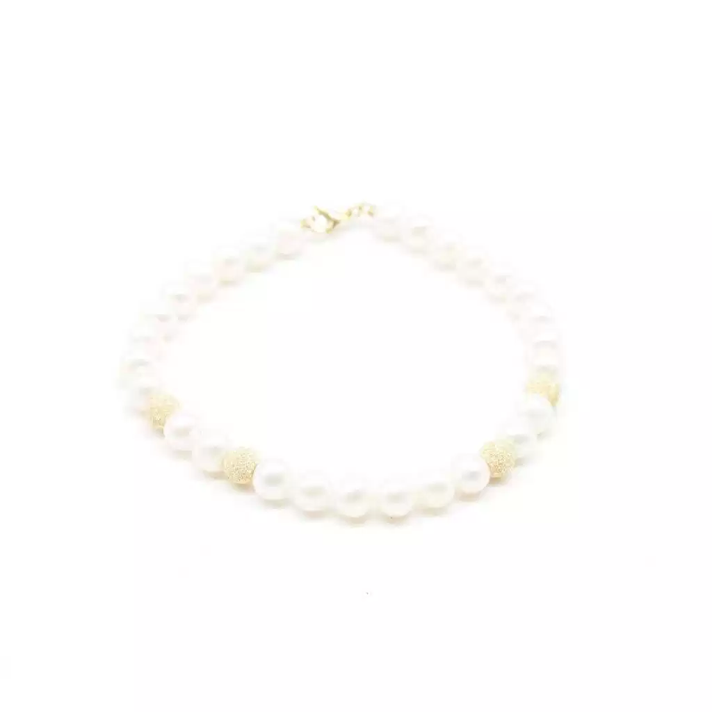Bracelet Pearls 2 x 2 yellow gold