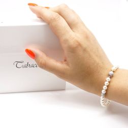 Bracciale Perle  Centrale 2 oro bianco indossato