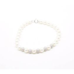 Bracciale Perle Targa 5 oro bianco