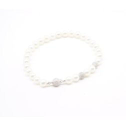 Bracelet Pearls Lateral 2 white gold