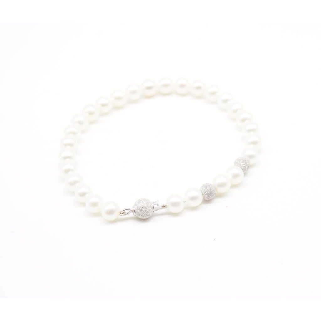 Bracciale Perle Laterale 2 oro bianco