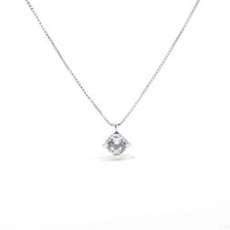 4.5mm Aquamarine Sparkle dot light necklace
