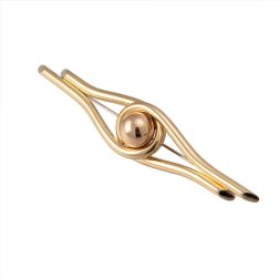Spilla a Occhio in Oro Giallo con sfera al Centro in Oro Rosa 18kt
