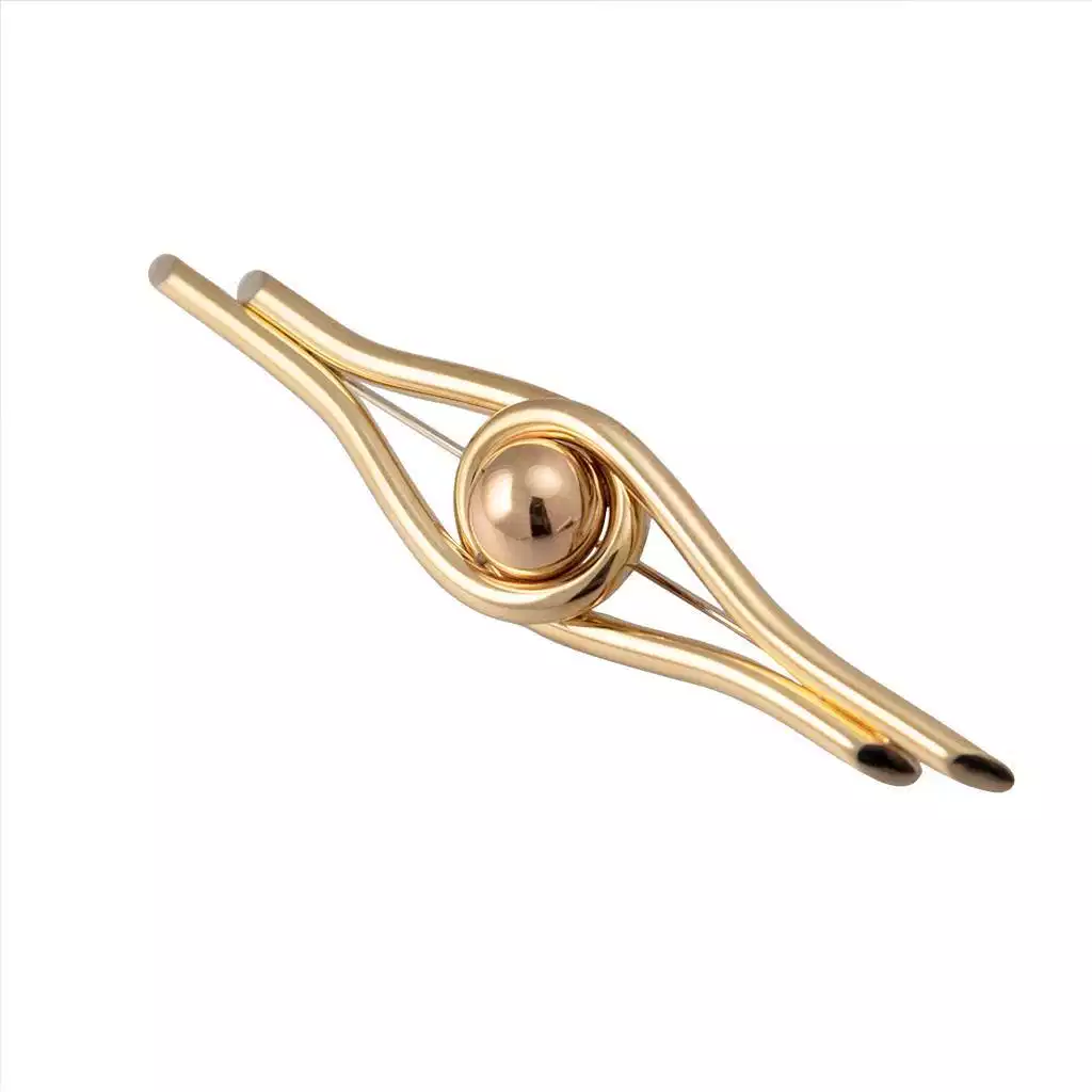 Spilla a Occhio in Oro Giallo con sfera al Centro in Oro Rosa 18kt