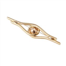 Eye brooch in Yellow Gold with sphere in the Center in 18kt Rose Gold