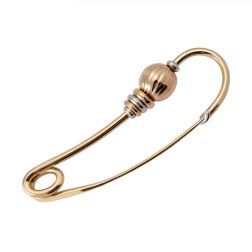 Spilla da Balia con sfera Rigata tre Ori 18kt