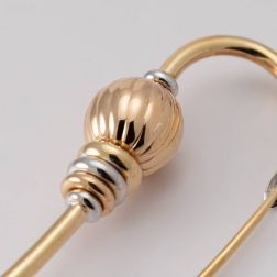 Safety Pin with three-Gold 18kt striped Sphere