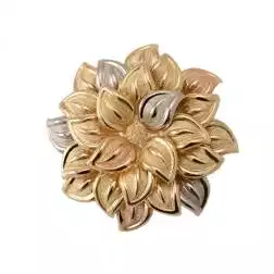 Spilla a Fiore Petali Sabbiati con Contorni Lucidi