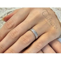 Photo of worn Wedding Band  Bucaneve 4mm White Gold UNOAERRE