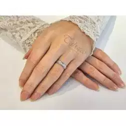 Photo of worn Wedding Band  Bucaneve 4mm White Gold UNOAERRE