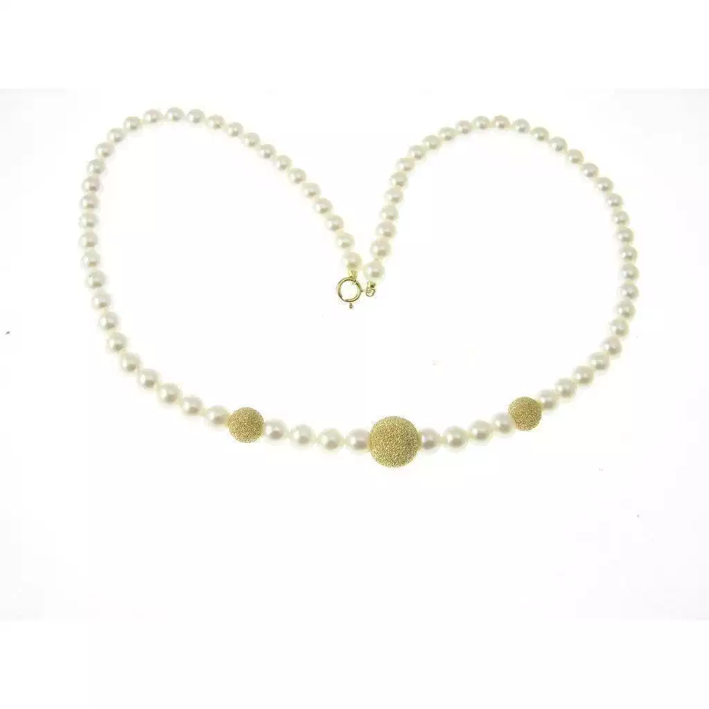 Girocollo Perle Scalare Oro Giallo