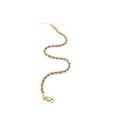 Anklet rope yellow and venetian chain in white gold 22.50cm - 25cm x 3.30mm