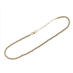 Cavigliera corda oro giallo con veneta in oro bianco 2.2mm