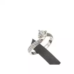 Anello Solitario Contornato Diamante GIA da 0,37ct