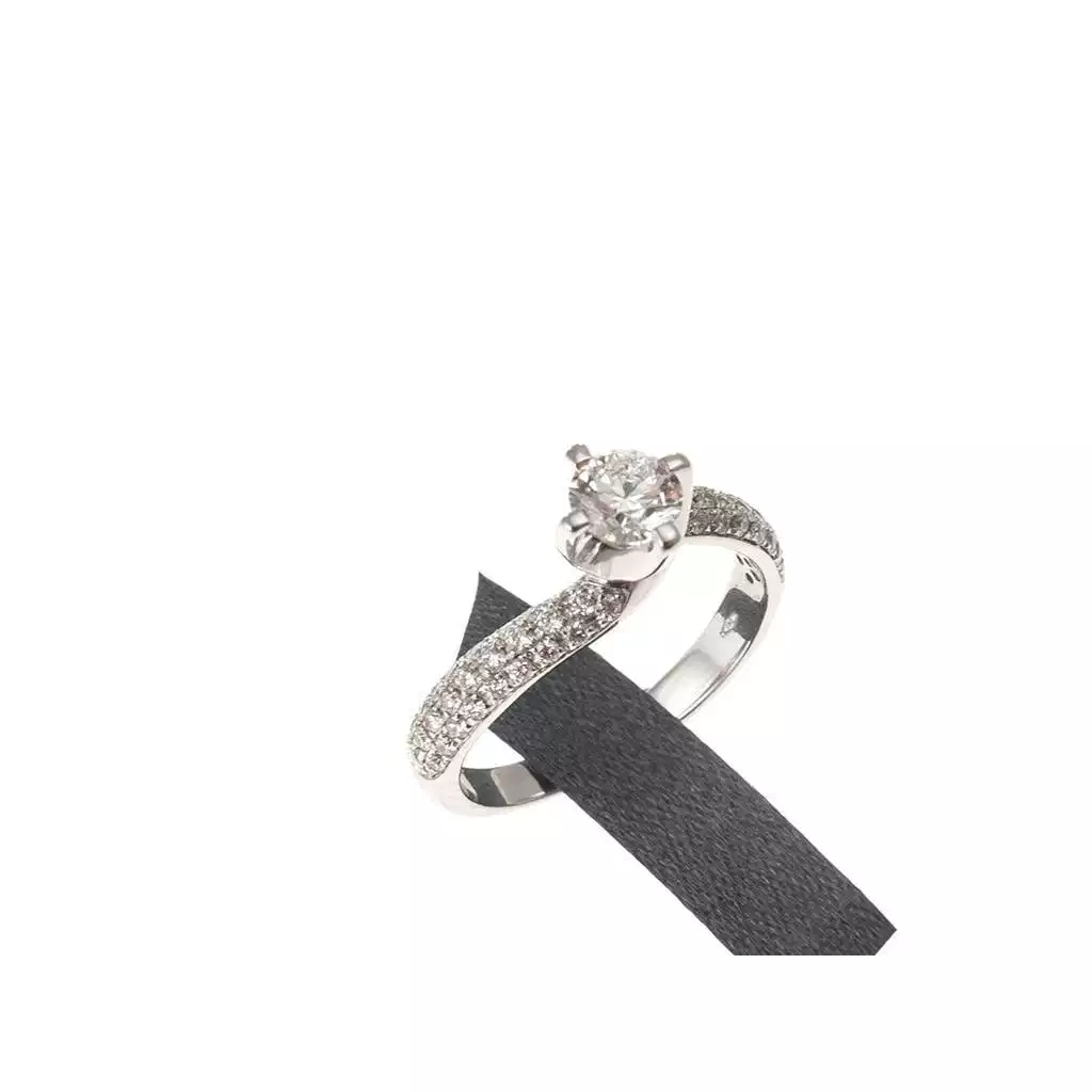 Anello Solitario Contornato Diamante GIA da 0,37ct
