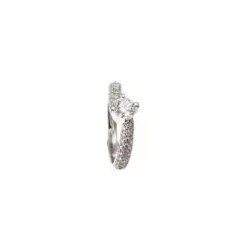 Anello Solitario Contornato Diamante GIA da 0,37ct