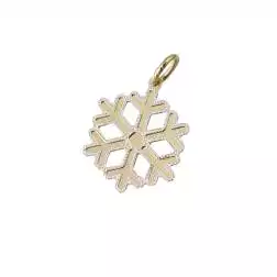 Ciondolo Fiocco di Neve Oro Giallo Bordo Bianco
