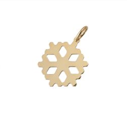 Yellow Gold Snowflake Pendant with White Edge
