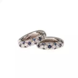 Boccole Tonde con Diamanti e Zaffiri Blu