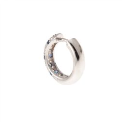 Boccole Tonde con Diamanti e Zaffiri Blu