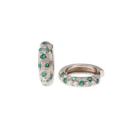 Round Hoops with Diamonds and Emeralds