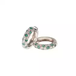 Round Hoops with Diamonds and Emeralds