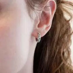 Round Hoops with Diamonds and Emeralds photo of worn